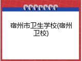 宿州市卫生学校(宿州卫校)