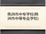 株洲市中专学校(株洲市中等专业学校)