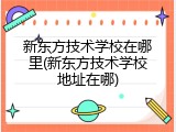 新东方技术学校在哪里(新东方技术学校地址在哪)