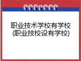 职业技术学校有学校(职业技校设有学校)