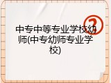 中专中等专业学校幼师(中专幼师专业学校)