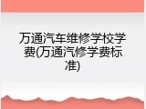 万通汽车维修学校学费(万通汽修学费标准)