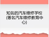 知名的汽车维修学校(著名汽车维修教育中心)