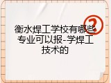 衡水焊工学校有哪些专业可以报-学焊工技术的
