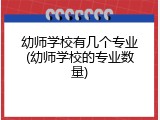 幼师学校有几个专业(幼师学校的专业数量)