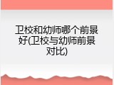 卫校和幼师哪个前景好(卫校与幼师前景对比)