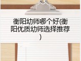 衡阳幼师哪个好(衡阳优质幼师选择推荐)