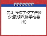 昆明汽修学校学费多少(昆明汽修学校费用)