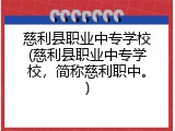 慈利县职业中专学校(慈利县职业中专学校，简称慈利职中。)
