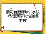 漯河有厨师培训学校吗(漯河厨师培训哪里有)