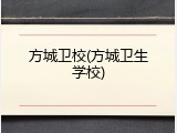 方城卫校(方城卫生学校)