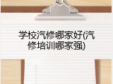 学校汽修哪家好(汽修培训哪家强)