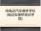 纯电动汽车维修学校(电动车维修培训学院)