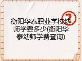 衡阳华泰职业学校幼师学费多少(衡阳华泰幼师学费查询)