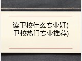 读卫校什么专业好(卫校热门专业推荐)