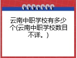云南中职学校有多少个(云南中职学校数目不详。)