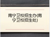 南宁卫校招生办(南宁卫校招生处)
