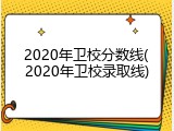 2020年卫校分数线(2020年卫校录取线)
