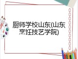 厨师学校山东(山东烹饪技艺学院)