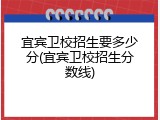 宜宾卫校招生要多少分(宜宾卫校招生分数线)