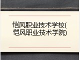 恺风职业技术学校(恺风职业技术学院)