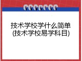技术学校学什么简单(技术学校易学科目)