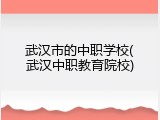 武汉市的中职学校(武汉中职教育院校)