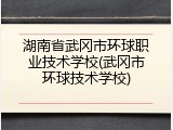 湖南省武冈市环球职业技术学校(武冈市环球技术学校)