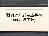 新能源开发专业学校(新能源学院)