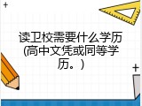 读卫校需要什么学历(高中文凭或同等学历。)