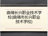 曲靖长兴职业技术学校(曲靖市长兴职业技术学校)