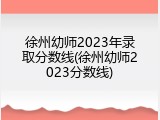 徐州幼师2023年录取分数线(徐州幼师2023分数线)