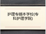 护理专插本学校(专科护理学院)