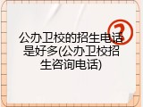 公办卫校的招生电话是好多(公办卫校招生咨询电话)