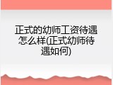 正式的幼师工资待遇怎么样(正式幼师待遇如何)