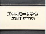 辽宁沈阳中专学校(沈阳中专学校)