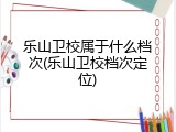 乐山卫校属于什么档次(乐山卫校档次定位)