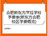 合肥新东方烹饪学校学费表(新东方合肥校区学费概览)