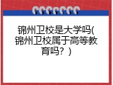 锦州卫校是大学吗(锦州卫校属于高等教育吗？)