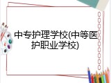 中专护理学校(中等医护职业学校)