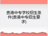 贵港中专学校招生条件(贵港中专招生要求)