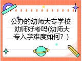 公办的幼师大专学校 幼师好考吗(幼师大专入学难度如何？)
