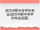 武汉中职中专学校专业(武汉中职中专学校专业设置)