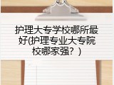 护理大专学校哪所最好(护理专业大专院校哪家强？)