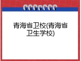青海省卫校(青海省卫生学校)