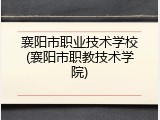 襄阳市职业技术学校(襄阳市职教技术学院)