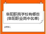 阜阳职高学校有哪些(阜阳职业高中名单)