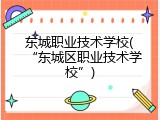 东城职业技术学校(&ldquo;东城区职业技术学校&rdquo;)