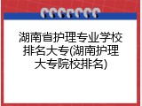湖南省护理专业学校排名大专(湖南护理大专院校排名)