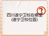 四川遂宁卫校在哪里(遂宁卫校位置)